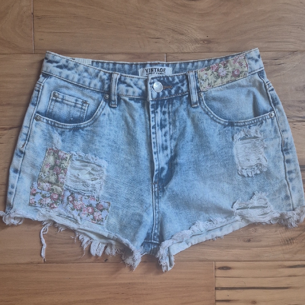 Patchwork Daisy Dukes Cut-Off Jean Shorts